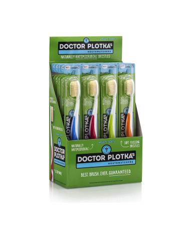 MOUTHWATCHERS - Manual Toothbrushes - Clean Teeth for Adult - 20 Count - Floss Bristle Silver - Invented by Doctor Plotka's