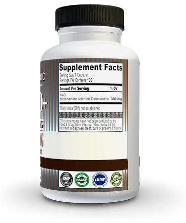 Dr. Greenic 99% Pure NAD+ Supplement for Anti Aging Cell Regenrate & Boost 300mg - One Capsule Serving - 90 Caps NAD with (Eurofins Scientific - COA Purity HPLC - 99.90%) NMN Alternative - Buy Online on GoSupps.com