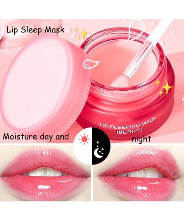 Lip Sleeping Mask Lip Mask Overnight Strawberry Lip Masks Skincare Lip Oils Lip Moisturiser for Dry Chapped Peeling Cracked Lips Fades Lip Lines Lip Balm Locks In Moisture Lip Care 20g-Strawberry01 - Buy Online on GoSupps.com