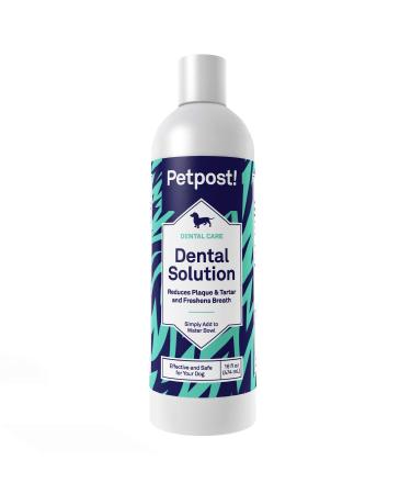 Petpost | Dental Solution for Dogs - Water Additive That Eliminates Bad Breath - Dirt, Gunk, and Tooth Buildup Gone - Natural Tooth Cleaning Solution 16 Fl Oz (Pack of 1)