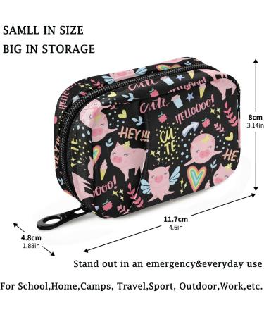 Fustylead Travel Pill Organizer Case - Zipper Purse with Removable Weekly Pill Box for Vitamins & Supplements (Pigs) - Perfect for International Shipping - Buy Online on GoSupps.com