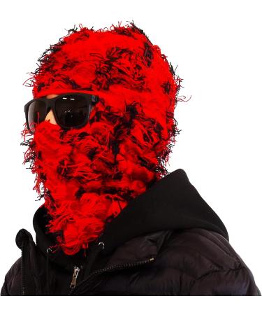 GCBALACLAVA Distressed Balaclava Ski Mask - Premium Winter Beanie Cap (Red Storm) - Buy Online on GoSupps.com