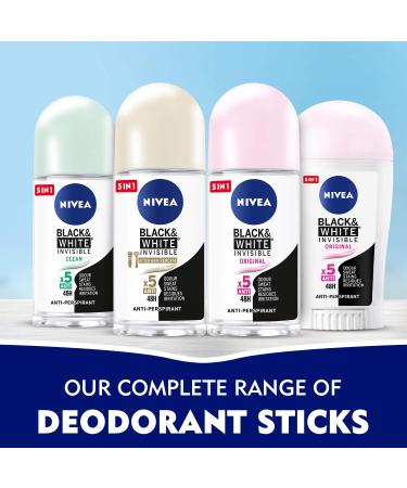 Nivea Invisible Black and White Clear Stick 40ml - Stain Protection and Antiperspirant - Buy Online on GoSupps.com