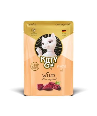 KITTY Cat Paté Wild Pack of 6 cans of 85 g of cereal-free wet food for cats with Taurine, Salmon Oil and Green-lipped Mussel, Complete food with high meat content, made in