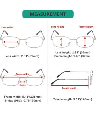 Eyekepper Metal Frame Reading Glasses - Spring Hinge 4 Pack Silver +2.25 | Stylish & Durable Eyewear for International Shipping - Buy Online on GoSupps.com