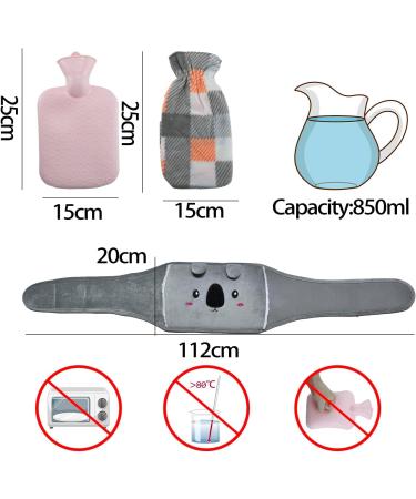 JIAABCHOMO Hot Water Bottle Belt with Cover - Wearable Hands-Free Strap for Neck, Shoulder, Period Pain - Natural Rubber Hot Water Bag - Buy Online on GoSupps.com