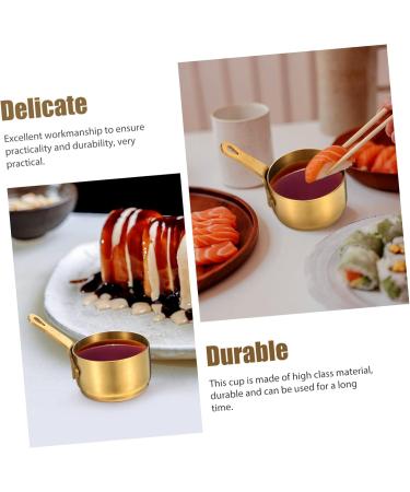Zerodeko Metal Bowls 2pcs Sauce Milk Cup 304 Stainless Steel Sauce Plate Household Milk Warmer Pot 8.5X5.3X3.2CMx2pcs Goldenx2pcs - Buy Online on GoSupps.com