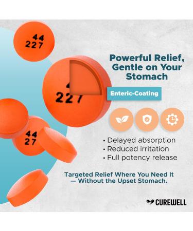 CUREWELL Enteric Coated Aspirin Tablets 325mg (500 Count) NSAID Pain Reliever & Fever Reducer Coated Aspirin for Adults - Regular Strength for Headache Arthritis Menstrual & Muscle Pain - Buy Online on GoSupps.com