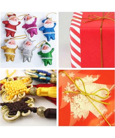 Gold Metallic Stretch Cord Elastic Ribbon for Ornament Decorating & Gift Wrapping - 1mm x 60 Yards | HY3699-1 - Buy Online on GoSupps.com
