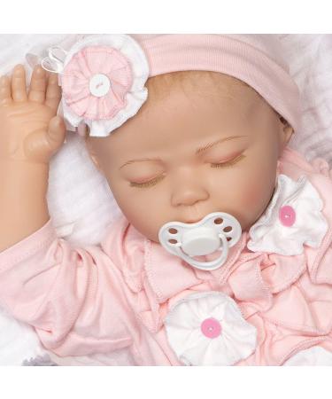 Paradise Galleries Realistic Baby Doll - 53.3 cm Sleeping Girl with Magnetic Pacifier & 8-Part Gift Set | Soft Vinyl Collectible - Buy Online on GoSupps.com