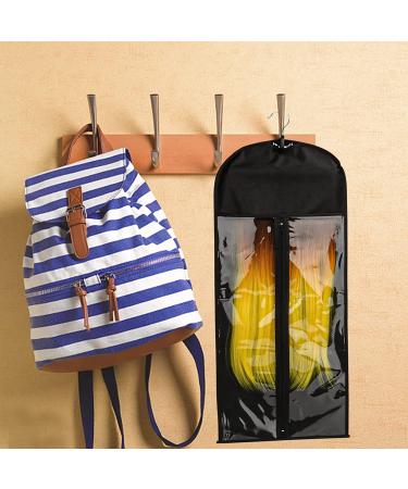 2 PCS Extra Long Hair Extension Storage Bag with Hanger - Black | Dust-Proof, Waterproof, Portable | Transparent Zip Closure | 31.5 Inch - Buy Online on GoSupps.com