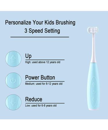 Kids Rechargeable Electric Toothbrush | U31 Sonic with Food Grade Silicone Bristles | 2 Brush Heads | Blue - Boys & Girls - Buy Online on GoSupps.com