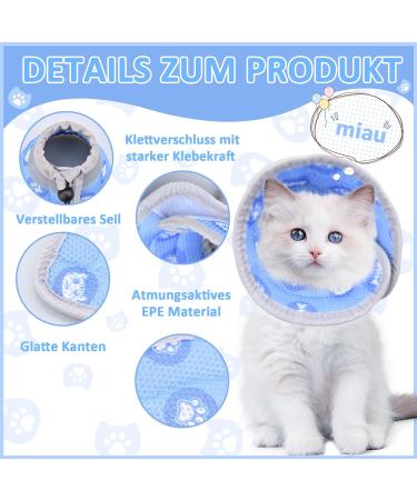 Adjustable Soft Cat Collar for Kittens - Leakproof Protection & Wound Care - Blue | Perfect for 1 Month Old Kittens - Buy Online on GoSupps.com