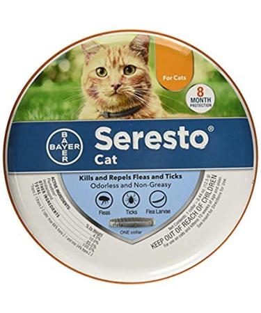 Bayer Animal Health Seresto Flea & Tick Collar for Cats, All Weights & Sizes, 8 Month Protection (3 Pack), Gray