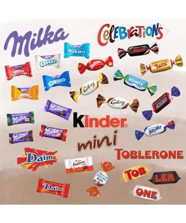 GOURMET BOX | 1.55 kg assortment of Mini-Chocolates individually wrapped | Celebrations Kinder Milka Sweden Toblerone | Nearly 200 Chocolate Sweets to share - Buy Online on GoSupps.com