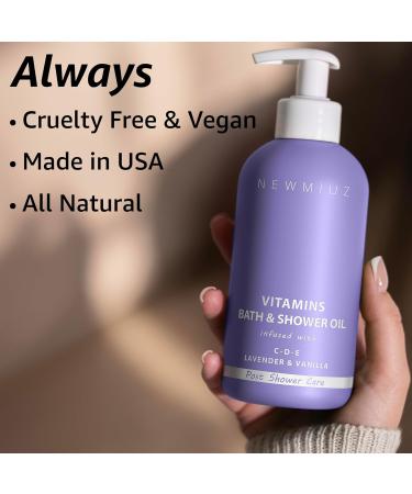 Vitamin In-Shower Body Conditioner | Soft Skin Moisturizer 2-in-1 Bath & Shower Oil | Non-Greasy Lavender Vanilla | Nourishing Self-Care Spa Gift - Buy Online on GoSupps.com