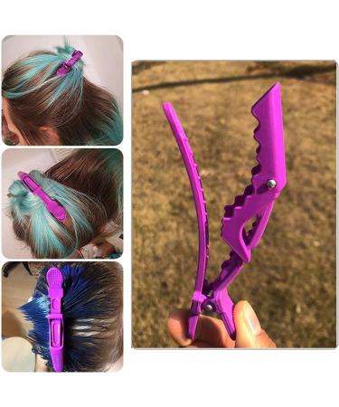10x Crocodile Hair Clips - Professional Styling Barrette with Nonslip Grip and Wide Teeth for Thick Hair - Purple - Buy Online on GoSupps.com