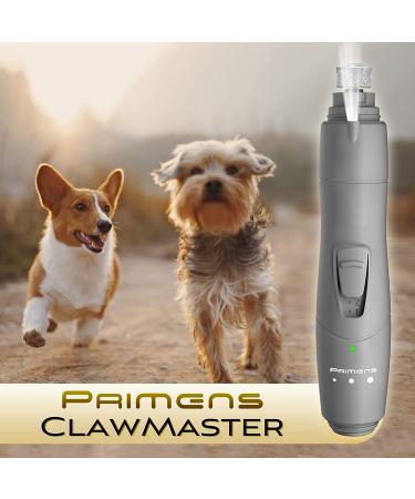 Rechargeable LED Dog Nail Grinder for Large, Medium & Small Dogs - Professional Pet Grooming Tool for Quiet & Gentle Trimming - Cat Nail Trimmer Included - Gray - Buy Online on GoSupps.com