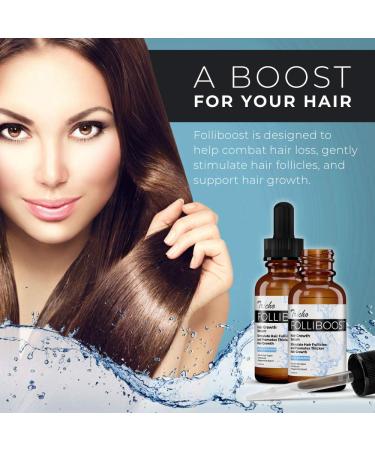 Folliboost Hair Growth Serum with Biotin & Natural Ingredients - 2 oz - Fight Hair Loss - Made in USA - Buy Online on GoSupps.com