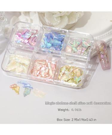 Irregular Seashell Slices Nail Art Flakes - Colorful Shell Supplies for UV Gel Manicure & DIY Crafts - Buy Online on GoSupps.com