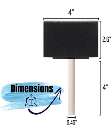 Bates 4 Inch Foam Paint Brushes - 8 pcs, Sponge Brushes for Painting and Staining - Buy Online on GoSupps.com