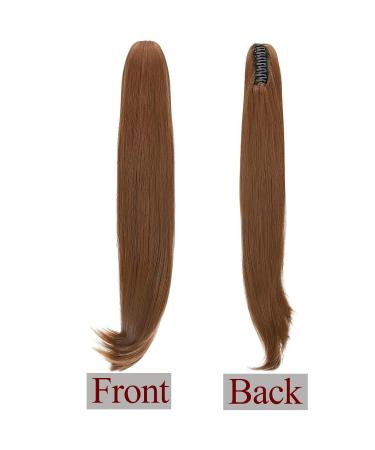 Buy Heat-Resistant Ponytail Extensions - Micro-Wavy Clip-In Hair Parts (22''/55cm) in White & Brown | Realistic Hair Quality for Stunning Styles - Buy Online on GoSupps.com
