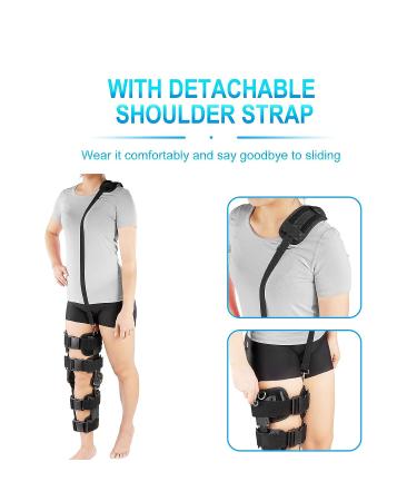 Nvorliy ROM Knee Brace with Shoulder Strap - Post Op Hinged Immobilizer Support for ACL, PCL, MCL, Arthritis - Orthopedic Rehab for Joint Injuries - Buy Online on GoSupps.com
