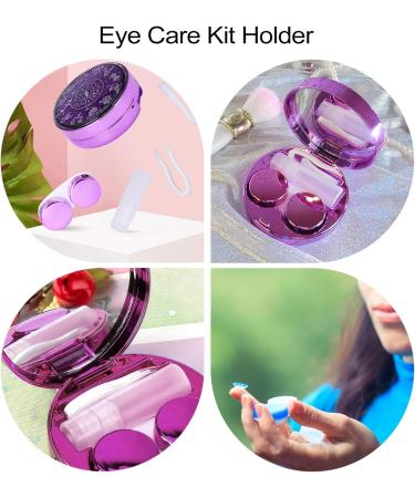 Exceart Portable Contact Lens Container - Travel Eye Case with Mirror | Invisible Violet & Purple Contact Cases - Buy Online on GoSupps.com