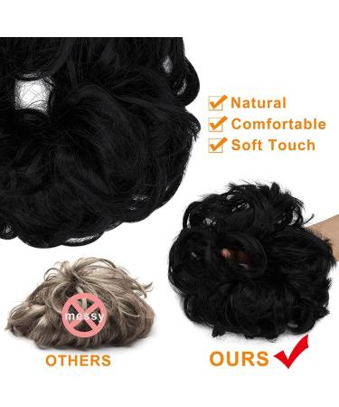 OMGREAT 2PCS Dark Black Updo Messy Hair Buns & Ponytail Extensions - Buy Online on GoSupps.com