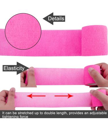 BQTQ 8 Rolls Neon Pink Cohesive Bandage 2 Inch - Self Adherent Sport Wrap Tape for Ankle Sprains - Stretch Bandage Wrap for Humans and Animals - Buy Online on GoSupps.com