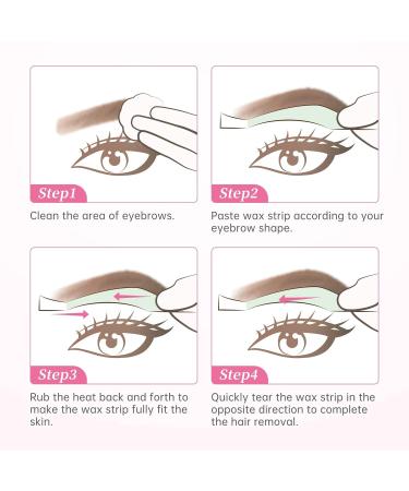 Beauty7 Eyebrow Wax Strips - 24-Hour Pain-Free Depilatory Strips with 4 Clean Oil Cloths - Fast Persian Wax for Perfect Eyebrows - Buy Online on GoSupps.com