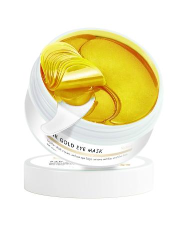Saimyo 24K GOLD Eye Mask  60 Pcs - Gold Under Eye Mask Retinol & Collagen - Puffy Eyes and Dark Circles Treatments   Look Younger and Reduce Wrinkles and Fine Lines Undereye  Improve and Firm eye Skin
