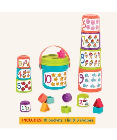 Batta Stacking Cups - Sorting & Learning Toy for Kids 18+ Months | 19-Piece Shape & Number Tower by StapeliMer - Buy Online on GoSupps.com