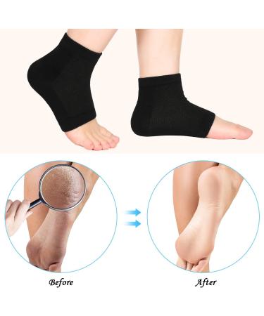 Soft Ventilate Gel Heel Socks Open Toe Socks for Dry Hard Cracked Skin Moisturizing Day Night Care Skin 3 Pairs (Black White Grey) - Buy Online on GoSupps.com