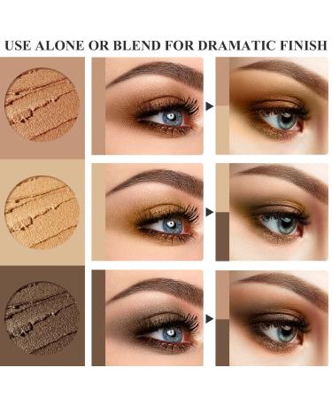 LUXAZA 24H Longwear Cream Eyeshadow Stick Set | Copper Brown Metallic Shimmer | Waterproof & Cruelty-free | Vegan Eye Makeup - 3 PCS - Buy Online on GoSupps.com