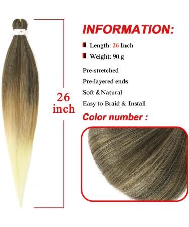 Beyond Beauty 8 Packs Black Pre Stretched Braiding Hair Synthetic Yaki EZ Braiding Coi Leray Braids Knotless Braiding Hair Extensions Pre Stretched Hot Water Setting Crochet Braids 26Inch(1B-27-613) 8Packs-26Inch T1B-27-613 - Buy Online on GoSupps.com