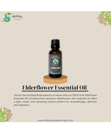Elderflower Essential Oil 100% Pure and Natural 3 Sizes (30ml Elderflower) - Buy Online on GoSupps.com