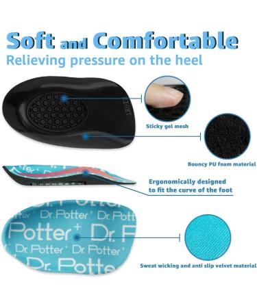 Premium Heel Cushions for Pain Relief | Comfort for Plantar Fasciitis Achilles Tendonitis & Heel Spurs | Men & Women (Large W8.5-12 | M7.5-11 - Buy Online on GoSupps.com