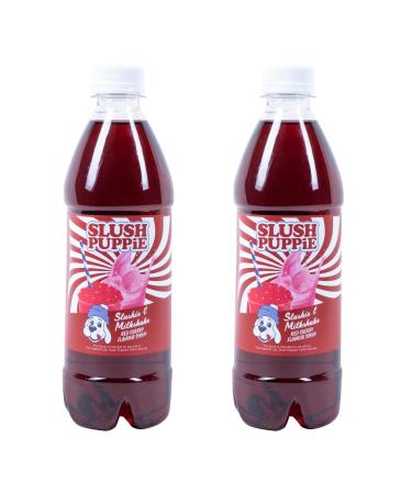 SLUSH PUPPiE Red Cherry Syrup - 2 x 500ml Bottles. For use with Domestic SLUSH PUPPiE Machines. Genuine Slush Puppy Syrup from Fizz Creations.