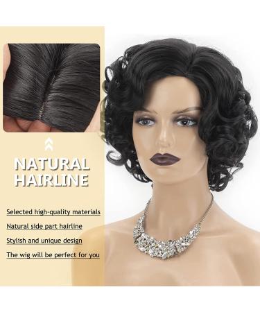 Side Part Short Curly Wig for Black Women - Natural Looking Synthetic Afro Big Curls - Buy Online on GoSupps.com