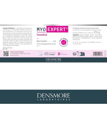 Densmore - MYO EXPERT - 4000mg myo inositol - SOPK quilibre hormonal - Compl ment alimentaire - Haut dosage myo inositol - 60 comprim s croquer - Cure 20 jours - Go t frambroise - Buy Online on GoSupps.com