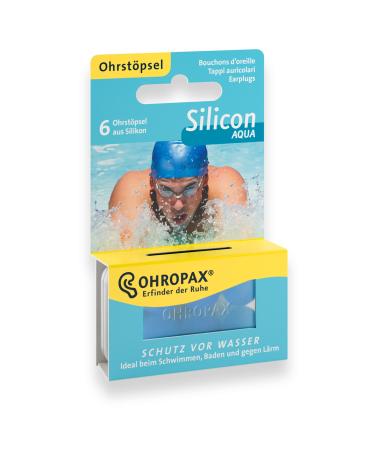 Ohropax earplugs silicone aqua - waterproof pre -ear plugs made of skin -friendly silicone - to protect against water when swimming - 6 pieces 2