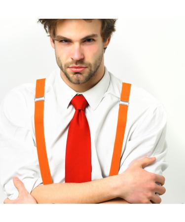 Adjustable Eruinfang 25mm Elastic Braces for Men & Women - Y-Form Style with Strong Clips - Orange - Buy Online on GoSupps.com
