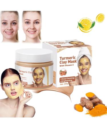 Masque l'argile et la vitamine C au curcuma masque hydratant claircissant pour le visage masque l'argile nettoyant en profondeur am liore les points noirs l'acn et les taches brunes