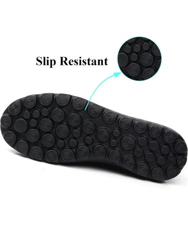 Nursgram Women's Nursing Work Shoes 9.5 Black - Slip Resistant, Lightweight Leather Loafers for Healthcare & Food Service - Buy Online on GoSupps.com