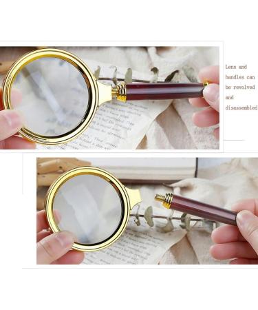 Portable Handheld Magnifier 5pcs 10X Imitation Wooden Handle Reading Aid Mirror for The Elderly 60/70/80/90/100mm Full of Stars - Buy Online on GoSupps.com
