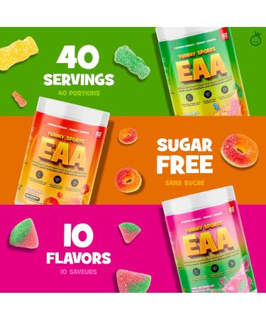 Yummy Sports EAA Supplement Powder Pre Workout Powder - Keto-Friendly Gluten-Free Sports Nutrition Pre-Workout Powder for Men & Woman - 360g 40 Servings - Sour Grape - Buy Online on GoSupps.com