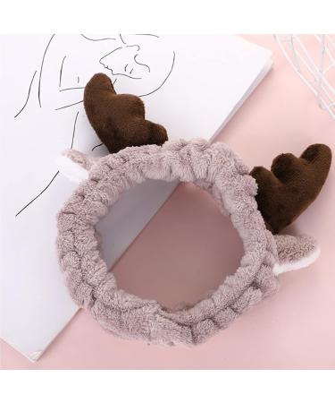 3 Pieces Face Headband and Wrist Straps Set for Washing Face Spa Cute Antler Makeup Headbands Soft Elastic Facial Care hairband Fluffy Headband Wristbands for Women Girls Shower Sports Makeup Bath One Size Coffee - Buy Online on GoSupps.com