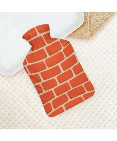 Red Brick Wall Hot Water Bottle with Plush Cover - Hand Warmer for Adults & Kids 26.5x15.3cm - International Shipping Available - Buy Online on GoSupps.com