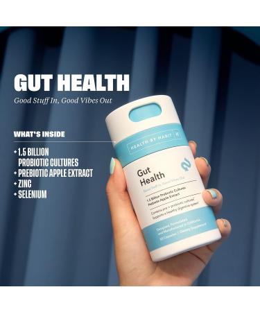 Health By Habit Gut Health Supplement - 60 Capsules, 1.5 Billion Probiotic Cultures, Prebiotic Apple Extract, Supports Digestive Health, Non-GMO, Sugar-Free - Buy Online on GoSupps.com
